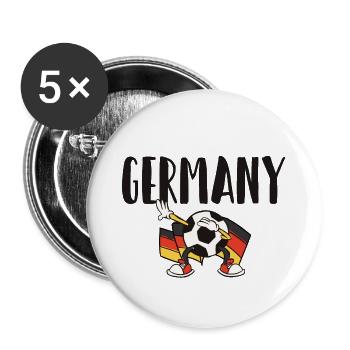 Allemagne Maillot de foot Drapeau allemand - Lot de 5 petits badges (25 mm) - blanc - Devant