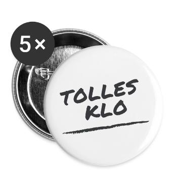 Tolles Klo, lustige Sprüche, Geschenk - Buttons klein 25 mm (5er Pack) - Weiß - Vorne