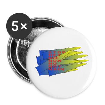 Stoppt den Krieg in der Ukraine - Buttons klein 25 mm (5er Pack) - Weiß - Vorne