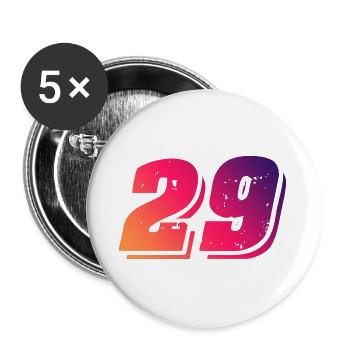 29 Zahl Symbol - Buttons klein 25 mm (5er Pack) - Weiß - Vorne