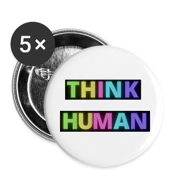 Think Human - Buttons klein 25 mm (5er Pack) - Weiß - Vorne