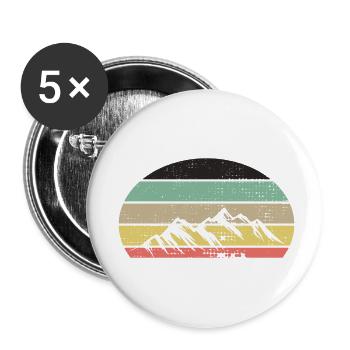 Mountains Retro Colors - Buttons small 1''/25 mm (5-pack) - white - Front