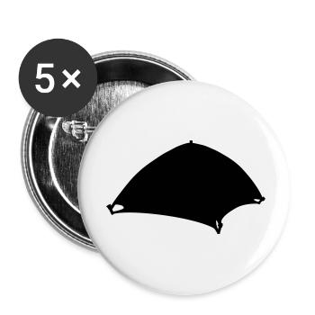 Silhouette Tente de Camping Design - Lot de 5 petits badges (25 mm) - blanc - Devant