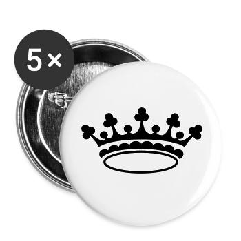 Roi de la Couronne - Lot de 5 petits badges (25 mm) - blanc - Devant
