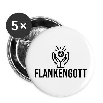Flankengott - Buttons klein 25 mm (5er Pack) - Weiß - Vorne