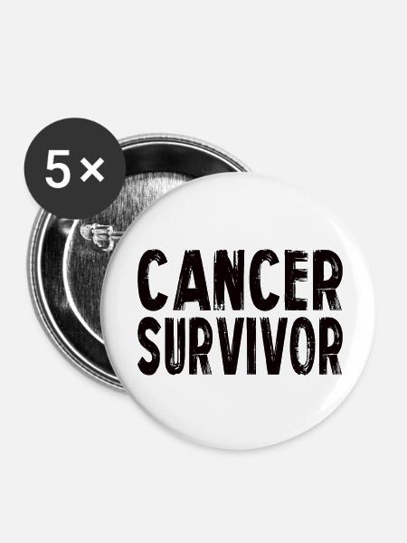 Cancer Survivor - Buttons klein 25 mm (5er Pack) - Weiß