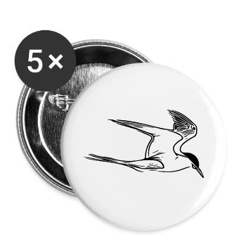 Elegante Seemöve im Flug - Buttons klein 25 mm (5er Pack) - Weiß - Vorne