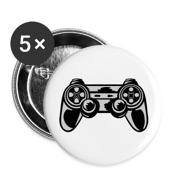 Konsole Retro Controller Gamer - Buttons klein 25 mm (5er Pack) - Weiß - Vorne