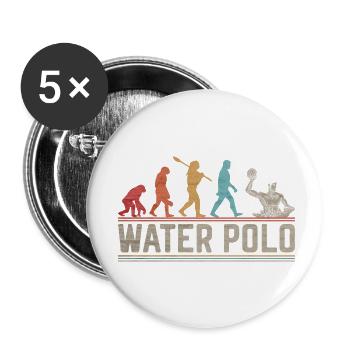 Evolution des Wasserball-Spaß-Wasserballs - Buttons klein 25 mm (5er Pack) - Weiß - Vorne