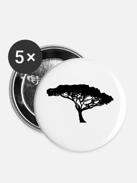 Wunderschöner Baum des Lebens - Buttons klein 25 mm (5er Pack) - Weiß