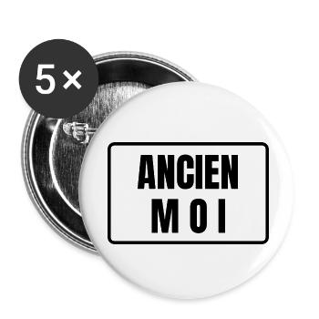 ancien moi - Lot de 5 petits badges (25 mm) - blanc - Devant
