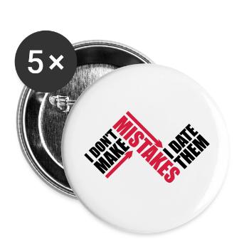 Date Mistakes Zitat Logo - Buttons klein 25 mm (5er Pack) - Weiß - Vorne