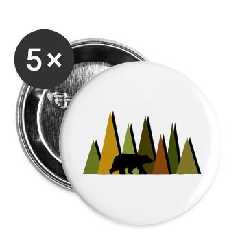 Bärenwald - Buttons klein 25 mm (5er Pack) - Weiß - Vorne