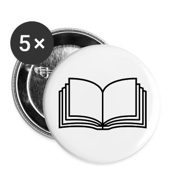 Pages de livres ouverts de romans - Lot de 5 petits badges (25 mm) - blanc - Devant
