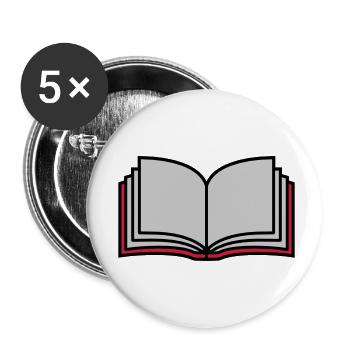 Pages du livre ouvert de l’école - Lot de 5 petits badges (25 mm) - blanc - Devant