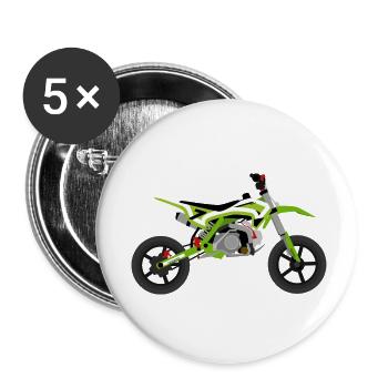 super Moto Vert Blanc - Lot de 5 petits badges (25 mm) - blanc - Devant