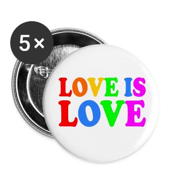 Love is love - Buttons klein 25 mm (5er Pack) - Weiß - Vorne