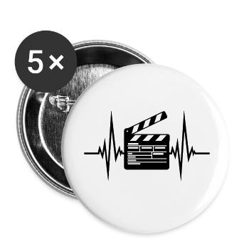 Réalisateur Puls Filmklappe Kino - Lot de 5 petits badges (25 mm) - blanc - Devant