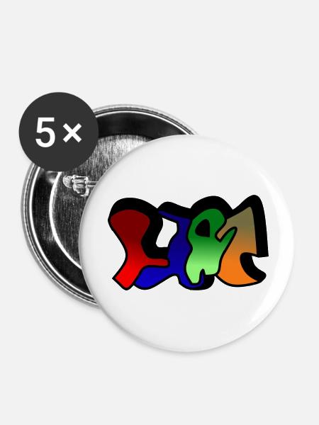Schöne Kunst / Symbole / verschenken - Buttons klein 25 mm (5er Pack) - Weiß