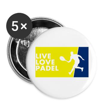 Padel - Geschenk für Padelspieler - Buttons klein 25 mm (5er Pack) - Weiß - Vorne