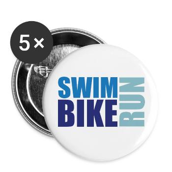 Triathlon Swimming Running Cycling Sport - Buttons small 1''/25 mm (5-pack) - white - Front