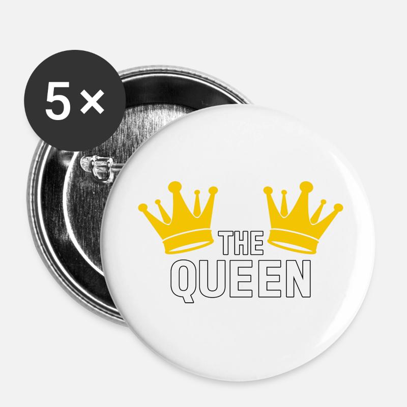 Queen - Buttons small 1''/25 mm (5-pack) - white