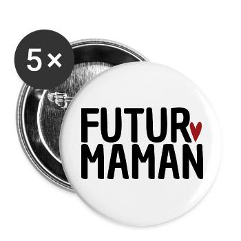 Mom-to-be - Buttons small 1''/25 mm (5-pack) - white - Front
