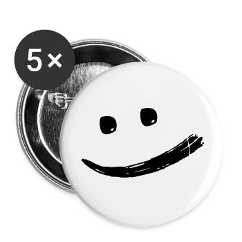 Joyeux créatif cool rieur vecteur de visage - Lot de 5 petits badges (25 mm) - blanc - Devant