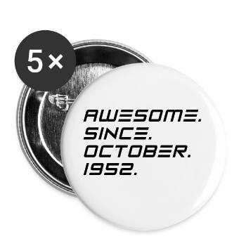 Oktober 1952 - 70. Geburtstag Geschenk. Legende. - Buttons klein 25 mm (5er Pack) - Weiß - Vorne