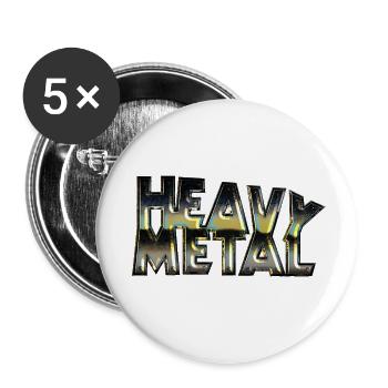 heavy metal darkstyle skull rock musique - Lot de 5 petits badges (25 mm) - blanc - Devant
