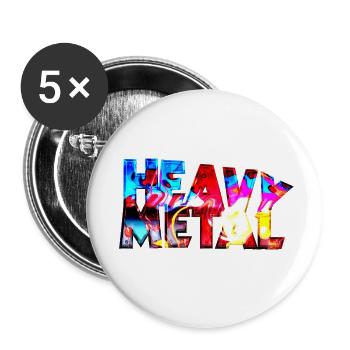 heavy metal darkstyle skull rock musique - Lot de 5 petits badges (25 mm) - blanc - Devant