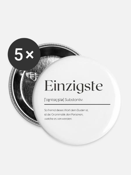 Einzigste - Buttons klein 25 mm (5er Pack) - Weiß