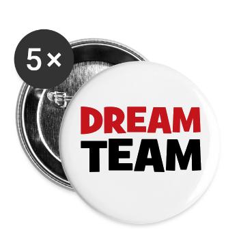 Dream Team - Buttons klein 25 mm (5er Pack) - Weiß - Vorne