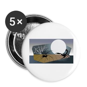 Araignée Scorpion - Lot de 5 petits badges (25 mm) - blanc - Devant