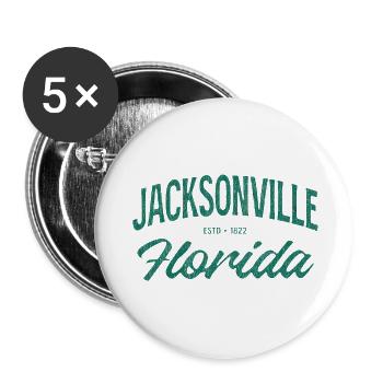 Jacksonville Florida Vintage Script - Buttons klein 25 mm (5er Pack) - Weiß - Vorne