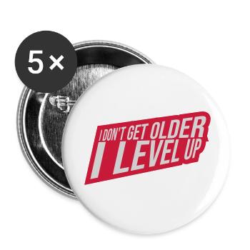 get older level up - Buttons small 1''/25 mm (5-pack) - white - Front