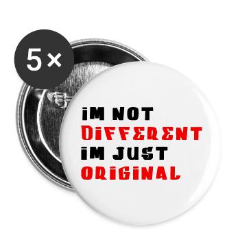 Je ne suis pas différent je suis original - Lot de 5 petits badges (25 mm) - blanc - Devant