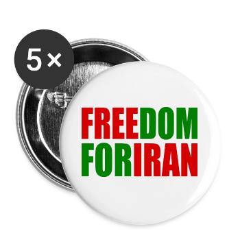Freedom for iran - Buttons klein 25 mm (5er Pack) - Weiß - Vorne