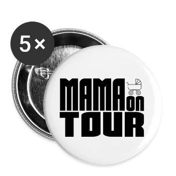Mama on Tour - Buttons klein 25 mm (5er Pack) - Weiß - Vorne