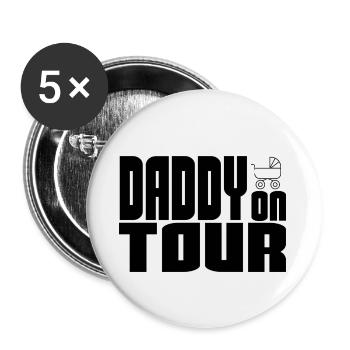 Daddy on Tour - Dad on the road - Buttons small 1''/25 mm (5-pack) - white - Front