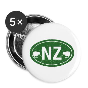 Panneau routier néo-zélandais - Lot de 5 petits badges (25 mm) - blanc - Devant