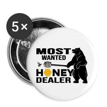 Hobby Beekeeper Beekeeper Honey Seller "honey-dealer" Bear - Buttons small 1''/25 mm (5-pack) - white - Front