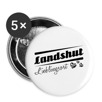 Landshut - Lieblingsort mit Stadtnamen - Buttons klein 25 mm (5er Pack) - Weiß - Vorne