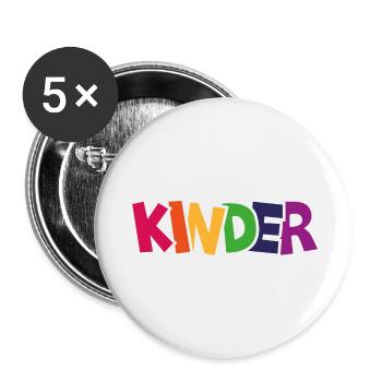 christliche Kinder - Buttons klein 25 mm (5er Pack) - Weiß - Vorne