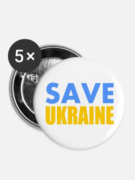 Save ukraine - Buttons klein 25 mm (5er Pack) - Weiß
