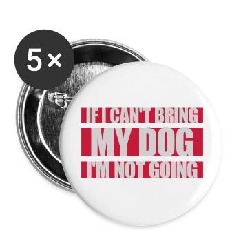Citation Apportez mon chien - Lot de 5 petits badges (25 mm) - blanc - Devant