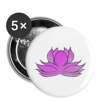 blumenmotive japan, japanische wasserrose - Buttons klein 25 mm (5er Pack) - Weiß - Vorne