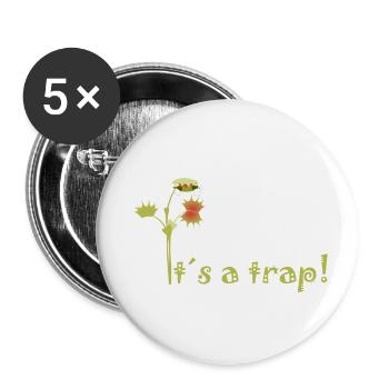 Piège à mouches de Vénus - Lot de 5 petits badges (25 mm) - blanc - Devant