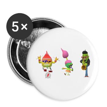 crazy band - Buttons klein 25 mm (5er Pack) - Weiß - Vorne
