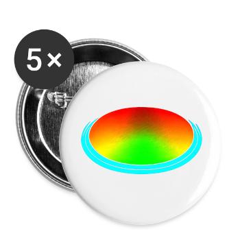 Rainbow dégradé coloré cool rétro tendance Art 1 - Lot de 5 petits badges (25 mm) - blanc - Devant